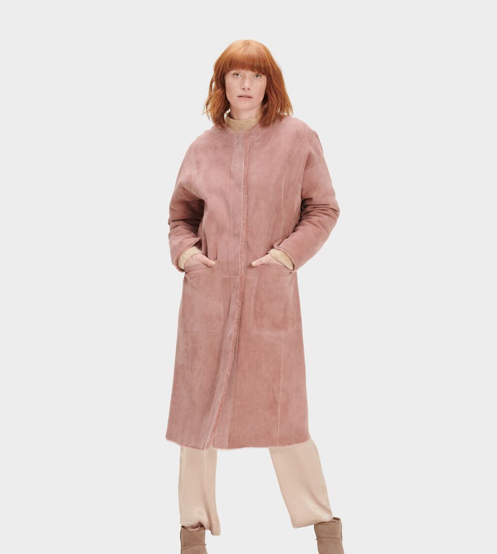 Ugg Remy Reversible Shearling - Womens Coats - Pink - NZ (5937MDEOU)